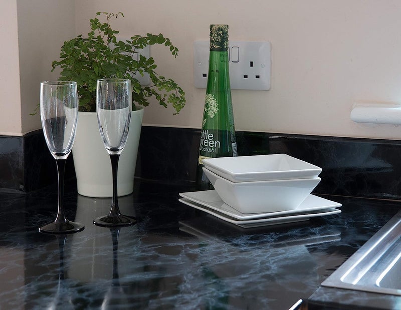 d-c-fix 346-0048 Decorative Self-Adhesive Film, Marble Black, 17" x 78" Roll - Image 3